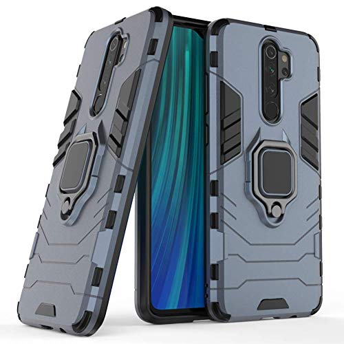 Product Cover Case for Xiaomi Redmi Note 8 Pro DWaybox Ring Holder Iron Man Design 2 in 1 Hybrid Heavy Duty Armor Hard Back Case Cover Compatible with Xiaomi Redmi Note 8 Pro 6.53 Inch (Dark Blue)