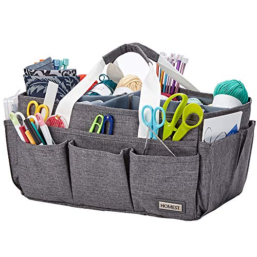 Product Cover HOMEST Sewing Accessories Bag, Craft Storage Tote with Handles for Craft Supplies, Grey (Patent Design)