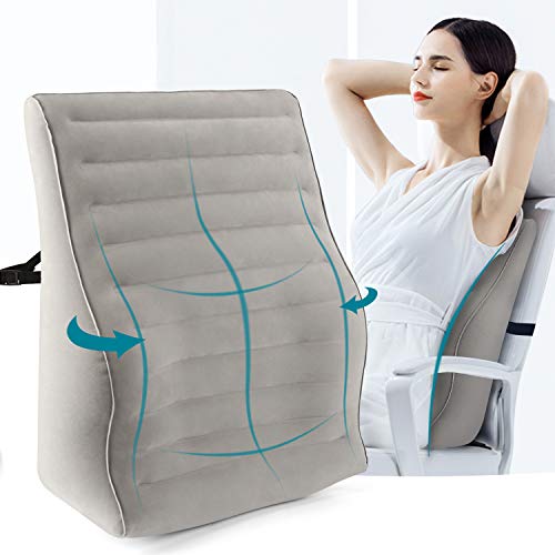 Product Cover Maliton Inflatable Lumbar Support Pillow - Back Pillow Lumbar Cushion, Adjustable Firmness Chair Back Pillow for Lower back Pain, Portable & Lightweight Lumbar Support for Airplane | Office Chair |Car