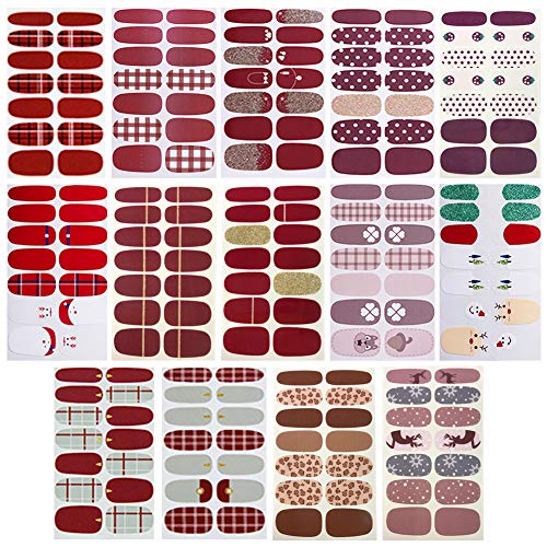 Product Cover TYLCC 14 Sheets Full Wraps Nail Polish Stickers,DIY Self-Adhesive Nail Art Decals Strips Manicure Kit for Women Girls Festive Gifts, Birthday Gifts,Art Theme Party