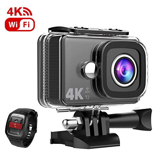 Product Cover TEC.BEAN 4K Action Camera 45M Waterproof Camera EIS 170°Wide Angle 4X Zoom WiFi Underwater Camera with Remote and Mounting Accessories Kit Compatible with go pro