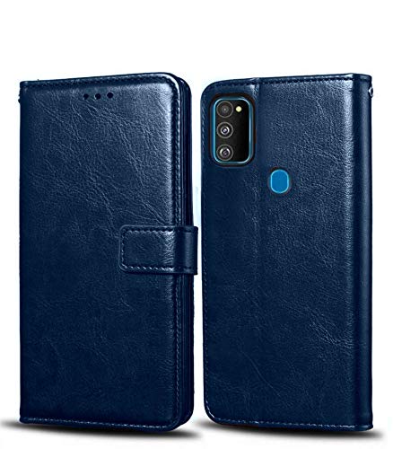 Product Cover WOW Imagine Samsung Galaxy M30s Flip Case | Premium Leather Finish | Inside TPU with Card Pockets | Wallet Stand | Shock Proof | Magnetic Closure | 360 Degree Complete Protection Flip Cover for Samsung Galaxy M30s - Blue