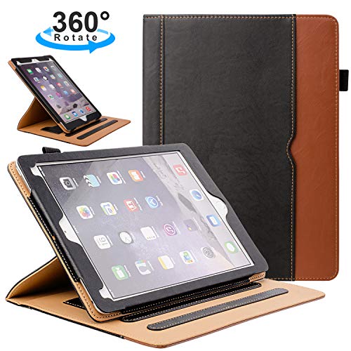 Product Cover ZoneFoker New iPad 7th Generation Tablet Leather Case (10.2-inch,2019 Releases), 360 Degree Rotating Multi-Angle Viewing Folio Stand Cases with Pencil Holder for iPad 10.2 7th Gen - Black/Brown