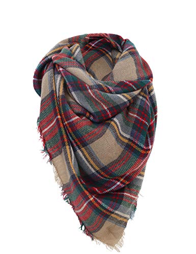 Product Cover Plaid Blanket Scarf Women Big Square Long Scarves Warm Tartan Checked Shaw
