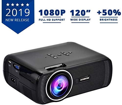 Product Cover Everycom X7 LED Projector Full HD 1080P Supported, Compatible with Smartphone, TV Stick, USB , HDMI, VGA, AV, Home Theatre [ 2019 Upgrade ]