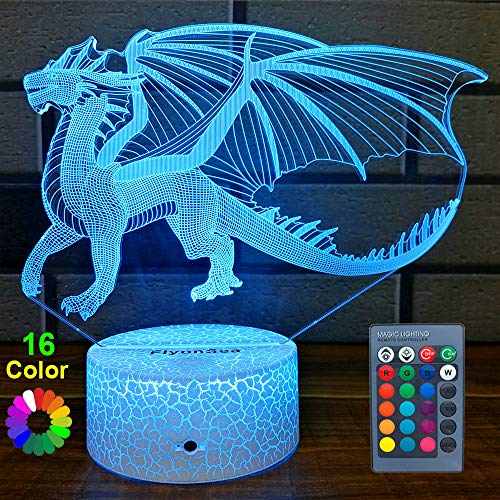 Product Cover FlyonSea Dragon Gifts Dragon Light 16 Color Changing Dimmable Kids Night Light with Touch and Remote Dragon Toys Light as Birthday Gifts for Boys Kids