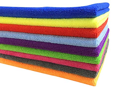 Product Cover SOFTSPUN B Quality Microfiber Cloth - Going Cheap! 10 pcs - 40x40 cms - 340 GSM - Assorted Colour - Thick Lint & Streak-Free Multipurpose Cloths - for Car Bike Cleaning Polishing Washing & Detailing.