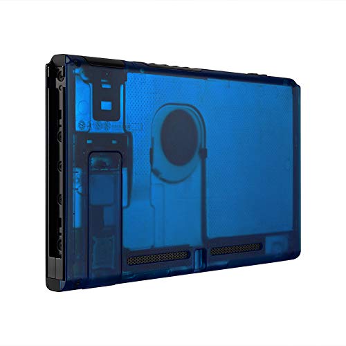 Product Cover eXtremeRate Transparent Clear Blue Console Back Plate DIY Replacement Housing Shell Case for Nintendo Switch Console with Kickstand - JoyCon Shell NOT Included