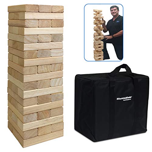 Product Cover EasyGoProducts 54Piece Giant Wood Block Stack & Tumble Tower Toppling Blocks Game- Great for Game Nights for Kids, Adults & Family -Storage Bag