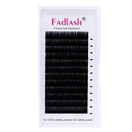 Product Cover Lash Extensions FADLASH Eyelash Extensions 8-20mm 0.07 0.20 Thickness C D Curl Semi Permanent Silk Single Lashes (0.07-C, 14mm)