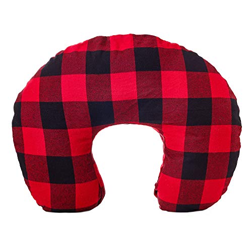 Product Cover Org Store Premium Buffalo Check Nursing Pillow Cover | Infant Pillow Slipcover for Breastfeeding Moms (Red & Black)