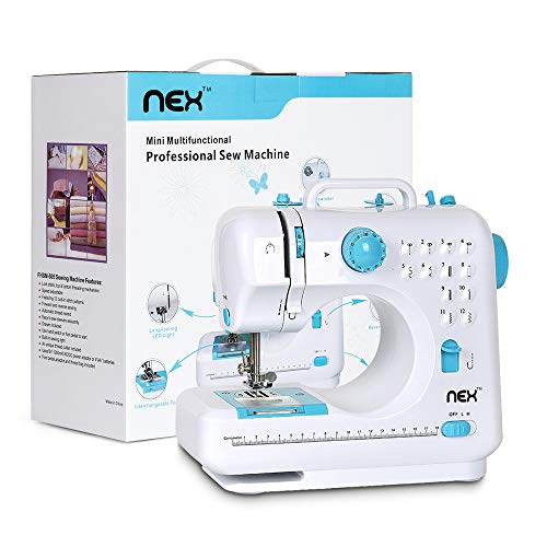 Product Cover NEX Portable Sewing Machine Double Speeds for Beginner Art Craft 12 Stitches, Blue