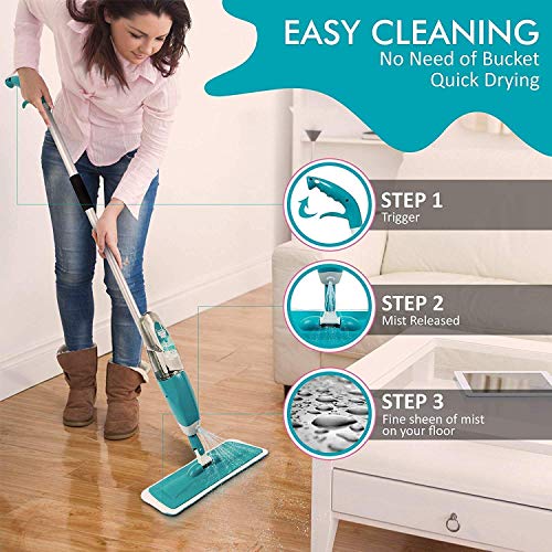 Product Cover weltime Multifunctional Stainless Steel Microfiber Floor Cleaning Mop with Removable Washable Pad and Integrated Water Spray Mechanism, mop for Cleaning Floor, mop Floor Cleaner (Multicolour)