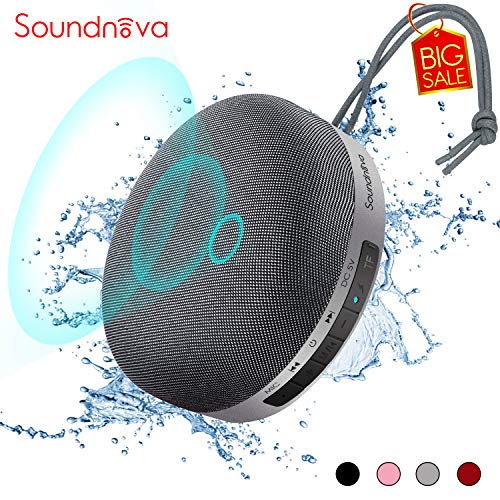Product Cover HiFi Soundnova N1 - Portable 6W Bass Bluetooth Speaker with Travel Case, Waterproof IPX4, Louder 3D Sound, 15H Playtime, Perfect Mini Wireless Speaker for iPhone iPad Phone Tablet Shower Party, Grey