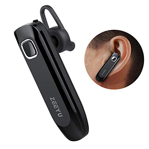 Product Cover Bluetooth Earpiece, ZEEYU Wireless Bluetooth Headset Waterproof, Noise Cancelling Microphone, Ultralight & Upgrade Hands Free Earphone for iPhone Android Samsung Laptop, Business Truck Driver