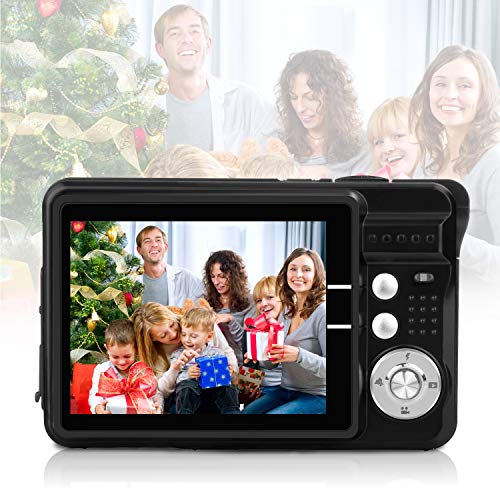 Product Cover HD Mini Digital Cameras for Kids Teens Beginners,Point and Shoot Digital Video Cameras for Birthday Christmas (Black)