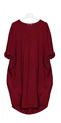 Product Cover Grace's Secret Womens Casual Loose Oversized Baggy Dresses Long Sleeve Short Dress 2019 Skirt(S-XXXL) Red