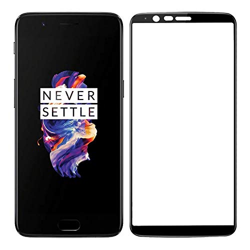 Product Cover POPIO Tempered Glass Screen Protector For OnePlus 5T (Black) Edge to Edge Full Screen Coverage With Installation Kit