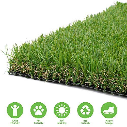 Product Cover Conscience Trading Artificial Grass 2' x 4' (8 Square Feet) Realistic Fake Grass Artificial Turf Lawn Synthetic Deluxe Thick Lawn Pet Turf Garden Backyard Patio Balcony - Customized Sizes