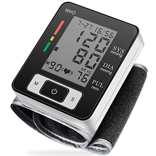 Product Cover Blood Pressure Monitor, Fully Automatic Accurate Wrist Blood Pressure Monitor with Wristband Automatic Wrist Electronic Blood Pressure Monitor Black