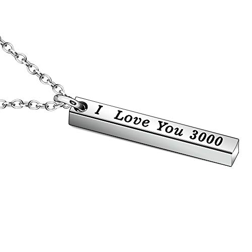 Product Cover JJIA I Love You 3000 Necklace for Women Men Dad Mom Boyfriend Gifts Girlfriend Gifts Christmas Birthday Gifts