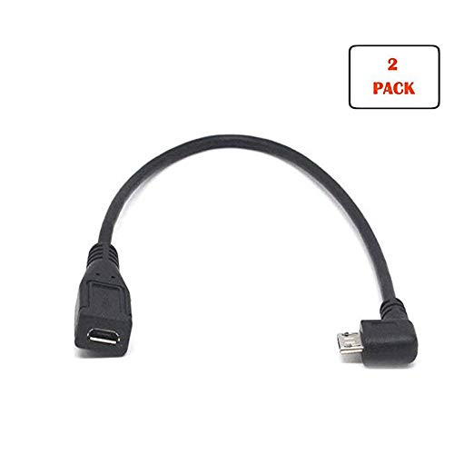 Product Cover Micro USB Extension Cable，Micro-B Male to Female Extension Cable 27 cm, Micro USB 5 Pin Male to Female, for Samsung, HTC, Huawei Mobile Phones, Tablets, Driving recorders, Drones, etc -1 Left 1 Right
