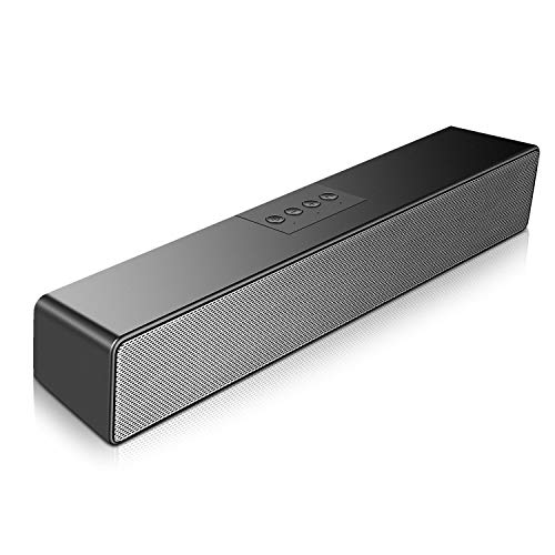 Product Cover SAKOBS Computer Speakers, 20W Bluetooth 5.0 PC Speakers for Desktop Laptop, USB Powered Wired/Wireless Mini Computer Sound Bar with Dual Speakers,16H Playtime, Microphone, 3.5mm Aux Input & TF.