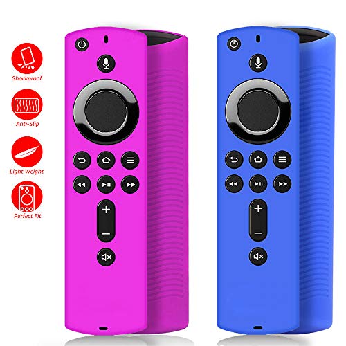 Product Cover [2 Pack ] Firestick Remote Cover Case, Silicone Fire Remote Cover Case Compatible with 4K Firestick TV Stick, Fire Remote Cover 4K, Lightweight Anti Slip Shockproof Firetv Remote Cover Case