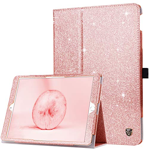 Product Cover BENTOBEN iPad 7th Generation Case, New iPad 10.2 Case 2019, Glitter Bling Folio Stand Smart Auto Wake/Sleep with Pencil Holder Shiny PU Leather Protective Case Cover for iPad 10.2 inch 2019, Rose Gold