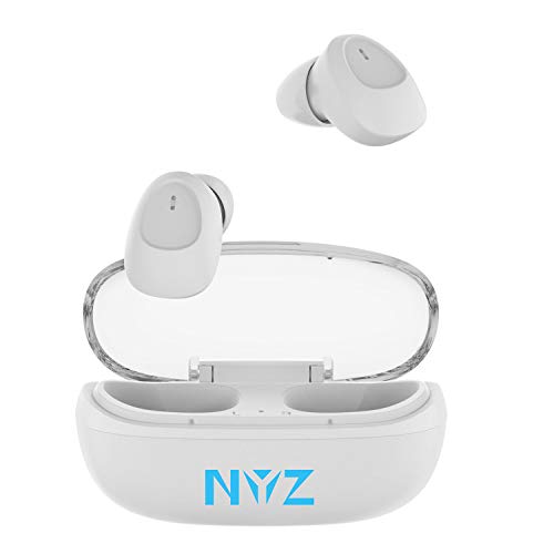 Product Cover Wireless Earbuds, NYZ True Wireless Bluetooth Headphones in-Ear Earphones HiFi Stereo Volume Control Cordless Earbuds with Microphone Portable Charging Case for iPhone,Android,Windows (Space Series)