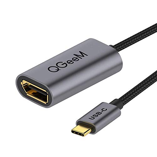 Product Cover USB C to DisplayPort Cable,QGeeM 4K@60HZ Thunderbolt 3 to Displayport Cable Compatible with MacBook Pro 2019/2018,ipad pro 2018,Surface Book,Dell XPS,Sumsang Galaxy S10 Note 9 Dex,USB C to DP Adapter