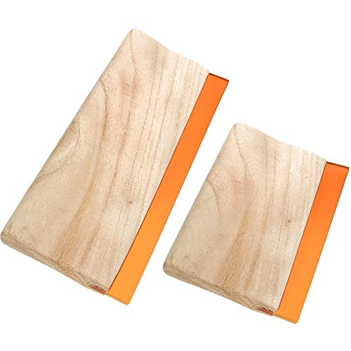 Product Cover PP OPOUNT 9.4 Inches Screen Printing Squeegee and 5.9 Inches Wood Screen Ink Scraper Wooden Ink Scraper for Screen Printing