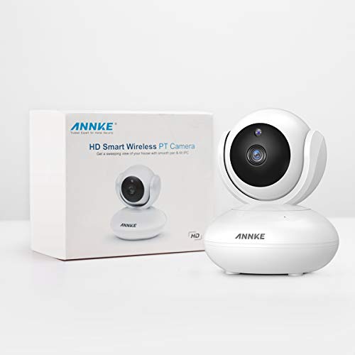 Product Cover ANNKE 1080P Home Security Camera, Smart Wireless WiFi Pan/Tilt IP Camera with Night Vision, App Alarm Push, Two-Way Audio, Supports 64 GB TF Card, Cloud Storage, Works with Alexa Echo Show (White)