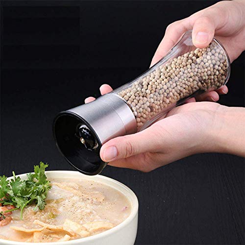 Product Cover Xenoty Premium Stainless Steel Salt and Pepper Grinder Tall Salt and Pepper Mill Shakers with Adjustable Coarseness