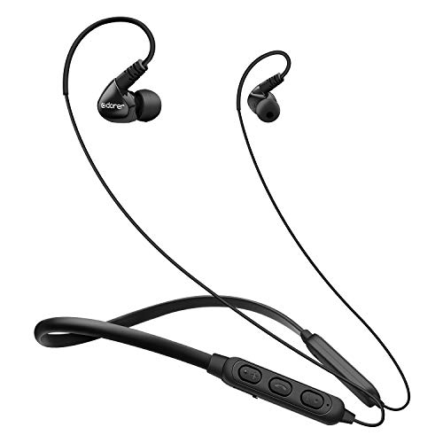 Product Cover Bluetooth Headphones Neckband Over Ear Sports Earbuds Wireless in Ear Earphones for Running Workout, Stay Put Ear Buds IPX4 and 8 Hour Battery Waterproof Wireless Earbud for Cell Phones (Black)