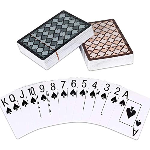 Product Cover Playing Cards, 100% Waterproof Plastic Playing Cards, Poker Size, Large Printed Jumbo Index, 2 Decks of Cards, Black+Orange