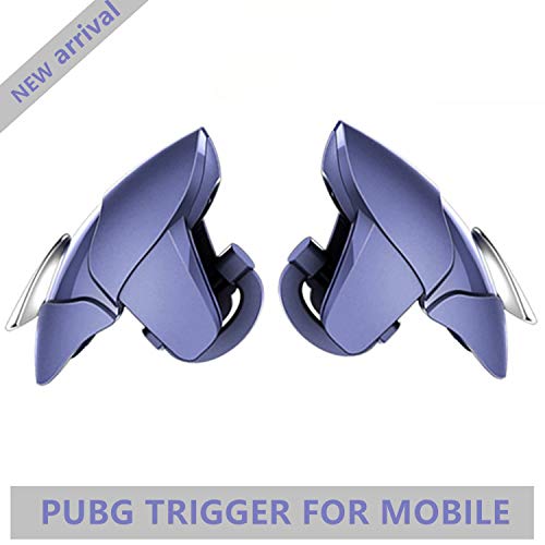 Product Cover Nekrash Blue Shark Mobile Pubg Trigger- Controller Battle Royale Sensitive Shoot and Aim LT016BLG-Supports for All Android and iOS Phones-1 Pair-(Midnight Blue)