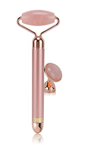 Product Cover 2-IN-1 Electric Jade Roller Vibrating Facial Roller & Face Massager, Rose Quartz