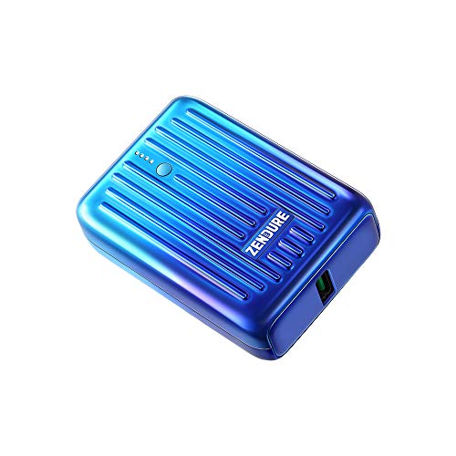 Product Cover Zendure Power Bank Supermini 10,000mAh USB-C 18W PD Portable Charger Credit Card Size Ultra-Small Fast Charging External Batteries for iPhone, Samsung Galaxy, Nintendo Switch and More-Blue Horizon