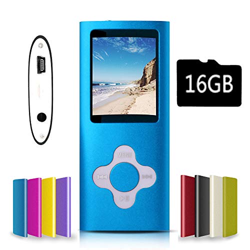 Product Cover G.G.Martinsen Blue Versatile MP3/MP4 Player with a Micro SD Card, Support Photo Viewer, Mini USB Port 1.8 LCD, Digital MP3 Player, MP4 Player, Video/Media/Music Player