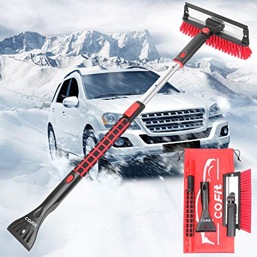 Product Cover COFIT 3 in 1 Detachable Snow Brush, with Squeegee and Ice Scraper, Snow Frost Ice Removal Tool with Foam Grip for Car Truck SUV