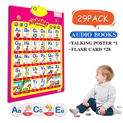 Product Cover Talking Electronic Interactive Alphabet Poster and Enlightenment Flash Cards, Educational Toys for Learning ABC, Animal, and Music, Toys for Toddlers, Daycare, Preschool, Kindergarten Boys and Girls