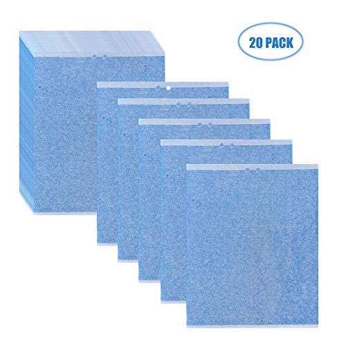 Product Cover ESSEN 20-Pack Dual-Sided Blue Upgrade Sticky Traps, 8x10 Inches Flying Plant Insect Glue Traps for Fungus Gnats, Whiteflies, Aphids, Leafminers,Thrips Whit 20 Twist Ties Included
