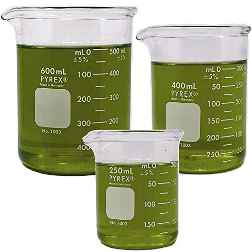 Corning Pyrex 1003 Heavy Duty Glass Beaker Set Griffin Low Form 3 Sizes 250 400 And 600ml