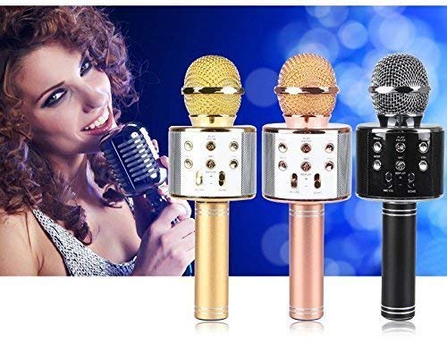 Product Cover Wazdorf Wireless Bluetooth Microphone Recording Condenser Handheld Microphone with Bluetooth Speaker Audio Recording for All Android and iOS Devices and Smartphone,Laptops & Computers (Multicolor)