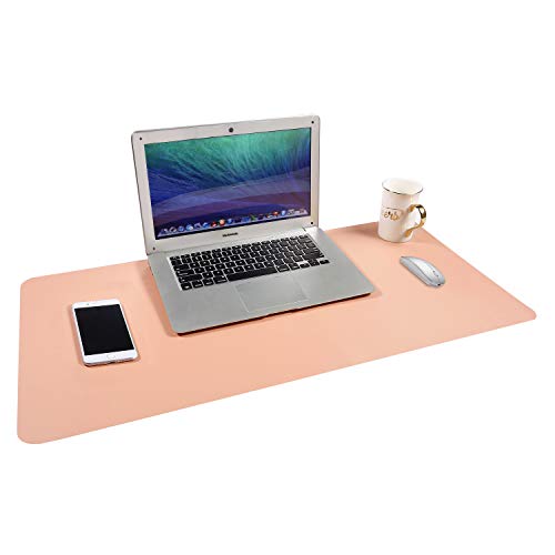 Product Cover Gogloo Multifunctional Office Desk Pad, Dual Sided PU Leather Mouse Pad, Thin and Waterproof Desk Blotter Protector, Desk Writing Mat for Office/Home (Pink, 31.5