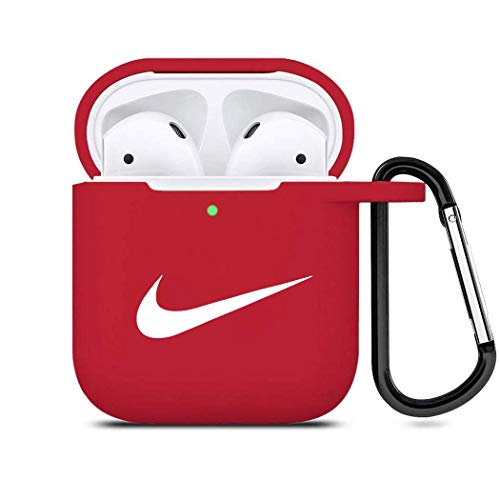 Product Cover Upgrade Airpods Case Protective Silicone Cover and AirPods Accessories Case Skin Compatible with Apple AirPods 2 and 1 (red)