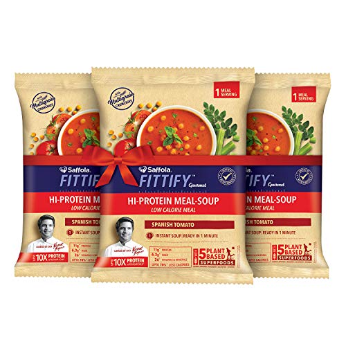 Product Cover Saffola FITTIFY Gourmet Hi-Protein Meal Soup Spanish Tomato Single Serve (Buy 2 Get 1)