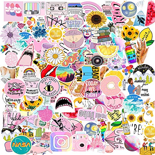 Product Cover Watter Bottles Stickers for Vsco Girls(Big 100 pcs) Aesthetic Stickers for Teens,Girls,Luggage Bicycle Notebooks,Computers,Phone,Cars 100% Vinyl