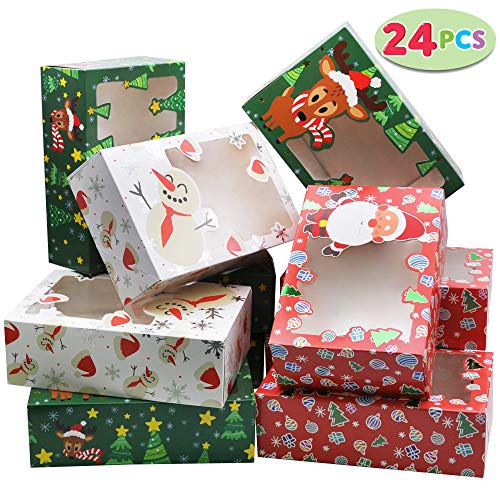 Product Cover 24 PCs Christmas Foil Treats Cookie Gift Box (8.75